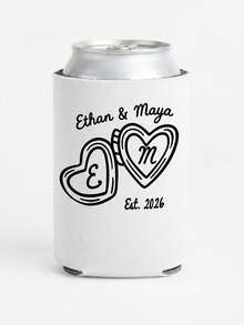 Custom Wedding Photo Can Cooler Sleeves, Personalized With Couple Photos, Names And Custom Text, Practical Drink Sleeves For Wedding Receptions And Bridal Events, Unique Guest Favors, Fun Keepsakes To Commemorate Your Unforgettable Big Wedding Day. - Multicolor - View 15