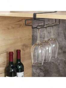3/2/1pc Under Cabinet Wine Glass Rack, Stemware Storage Rack, Kitchen Hanging Metal Glass Holder, Space-Saving, Easy Installation, Non-Slip, No-Drill Glassware Storage Rack, Suitable For Kitchen, Bar, Cafe ﻿ - Multicolor - View 7