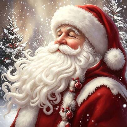 1PC | 5D DIY Diamond Painting | Santa Claus Pattern Diamond Painting Kit, Round Full Drill Mosaic Craft Set, High Definition Art Diamond Painting, Focus And Relax Through DIY, Suitable For Living Room, Bedroom, Office Wall Decoration, Surprise Holiday Home Decor Gift For Family And Friends, Unframed