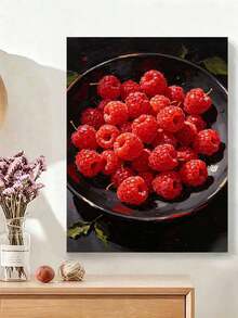 1 Set Digital Oil Painting Kit, Suitable For Beginners, Raspberry Pattern - Adult Beginner Set, Birthday Gift, Anniversary Gift, Holiday Gift, Home Decor - A - View 2