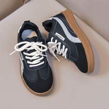 Unisex Kids Fashion Slip-On Hook And Loop Sneakers, Versatile Back-To-School Style, Suitable For All Seasons And Outdoor Activities - Black - View 9
