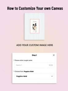 1Pc Customized Pet Portrait Canvas Wall Art, Ready‑To‑Hang Framed Canvas Print With Stripe Background, Custom Photo And Text Customization Service, Canvas Material Art Decor, For Bedroom Living Room Entryway Wall Display, Pet Lover Home Decor Gift - Multicolor - View 7