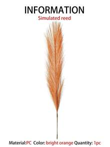10/20/30/40pcs Artificial Reed Grass Bouquet, Suitable For Home, Autumn, Halloween, Room, Wedding, Bathroom, Wall, Living Room, Office And Christmas Decoration; Also Perfect For Valentine's Day, Back To School, Party And Faux Plants (Orange) - Bright Orange - View 10