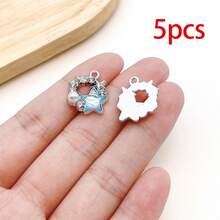 5/20pcs Silvery Plated Blue Rhinestone Charms Dolphin Shell Star Heart Butterfly Owl Pendant For DIY Bracelet Necklace Earring Jewelry Making Findings - Blue - View 12