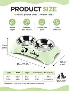 [客製化] 加高護頸不鏽鋼寵物碗，適合小型犬，防滑餵食碗，可客製個人化資訊，多款花紋可選 - 彩色 - 查看 8