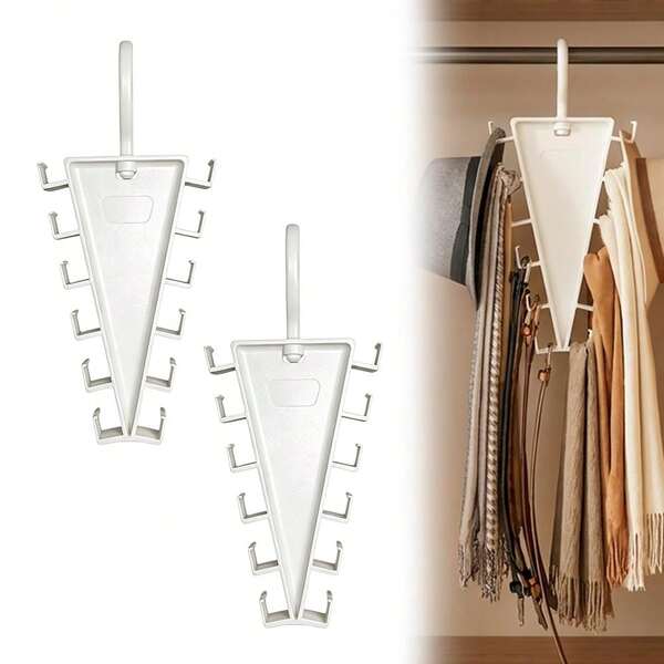 4pcs Multi-Functional V-Shaped Double-Sided Hanging Rack, 360° Rotating Space-Saving Closet Organizer, Suitable For Hats, Scarves, Belts, Bags And Ties, Convenient For Travel