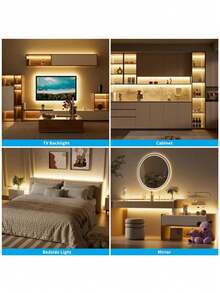 COB LED Light Strip - USB Powered Adhesive Cuttable Light Strip With Touch Control - Long Press To Adjust Brightness, 3 Color Temperatures Available, Suitable For Wardrobe Kitchen Lighting, TV Backlight, DIY Bedroom Home Decor Lighting - Multicolor - View 9