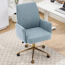 Height-Adjustable Office Swivel Chair With A Medium-High Backrest, Striped Upholstery, And Ergonomic Design – The Ideal Choice For Work, Study, Or Relaxation. The Medium Back Support Offers Excellent Support. - Dusty Blue - View 4