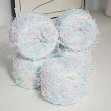 200g/4pcs 150g/3pcs Mixed Color Paper Yarn, Blue & Pink Soft Color With Glitter Paper, Lightweight With Strong Layered Texture. Suitable For Knitting Bags, Shawls, Decorative Accessories, Fresh & Dreamy, Fairy-Like - 200g/4pcs - View 6