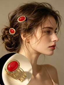 1/2/5pcs Gold Dandelion Side Hair Combs, Bridal Wedding Hair Accessories, Bridesmaid Updo, Party & Vacation Suitable - Multicolor - View 7