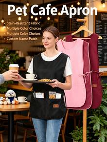 1pc Customized Dust-Proof Apron, Personalized Photo Customized Hairdresser Apron, Customized Kitchen Cooking Apron, 2 Pockets Quick-Dry Apron, Suitable For Home Men And Women, Modern Polyester Oil-Resistant Apron, Quick-Dry, Solid Color, Kitchen And Home Use - Multicolor - View 9