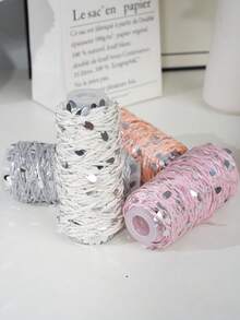 50g Shiny Sequin Yarn, DIY Knitting Yarn, Multi-Color Crochet Yarn, Suitable For Tote Bags, Sweaters, Hats, Wall Hangings And Knitted Dolls - 50g Per Roll - View 6