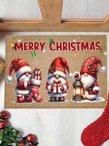 1 Piece, Christmas Dwarf Welcome Doormat, Christmas Gift, Retro Dwarf Pattern Design, Christmas Decorative Foot Pad, Christmas Decoration, Anti Slip And Washable, Very Suitable For Home Christmas Decoration And Home Decor. - A - View 4