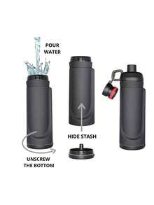 1pc Hidden Water Bottle With Secret Phone Pocket And Pill Box - Multicolor - View 4