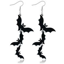 Pendientes de Acrílico Vintage de Halloween, Estilo Gótico Oscuro con Colgantes de Calabaza, Murciélago, Calavera y Fantasma, Joyería de Disfraz para Ambiente de Fiesta - Multicolor - Ver 2
