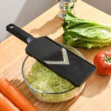 Handheld V-Shaped Mandoline Slicer, Portable Manual Cabbage Shredder And Slicer Tool, Sharp Stainless Steel Blade Vegetable Cutter, Can Process Cabbage, Carrots, Potatoes, Onions And Various Fruits And Vegetables; Ergonomic Non-Slip Handle Design With Hanging Hole For Easy Storage; Quick Vegetable Cutting Kitchen Prep Tool, Can Make Cabbage Shreds, Salads And Stir-Fry Ingredients - Multicolor - View 5