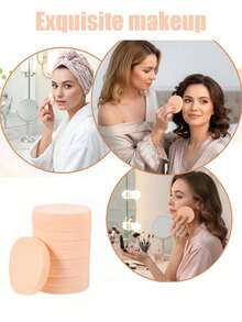 10/5/3/1pcs Makeup Sponges, Face Powder Puff Makeup Sponge, Used For Base Blending Makeup Sponge, Suitable For All Skin Types Beauty Foundation Powder Puff, Dry & Wet Use (Skin Tone, Round) - Multicolor - View 6
