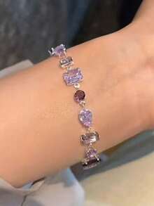 Sparkling Colorful Candy Bracelet, Delicate, Luxurious, High-End, Niche, Sweet, Irregular, Full Of Rhinestones, Women's Jewelry - Multicolor - View 3