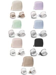 4pcs/Set Travel Jewelry Storage Box, Includes 3 Anti-Oxidation Jewelry Storage Bags, Small Jewelry Storage Bag With Compartments, Suitable For Women Travel, Can Store Necklaces, Earrings, Bracelets, Suitable As A Gift For Mom And Friends, Random Style - Multicolor - View 8
