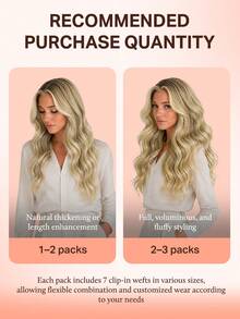 DOORES 100% Human Hair Clip In Hair Extensions, 112g 7pcs 14-24 Inch Light Blonde Highlights, Fast 5 Mins Installation For Daily Wear, Natural Adding Volume To Thin Hair - S16/22A - View 6