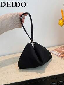 Dedoo Women's Triangle Wristlet Clutch, Small Soft Triangle Storage Bag, Minimalist Gentle Handbag, Suitable For Daily Date, Bride, Spring Holiday Party - Black - View 9