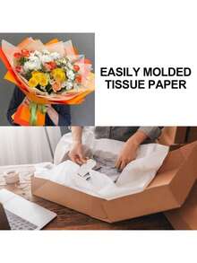 150 Sheets White Tissue Paper For Gift Bags, 14X20In Tissue Paper Bulk Translucent, Bulk Tissue Paper For Packaging Filler, Gift Paper Tissue For Protection Film, Arts Craft Decor Valentine's Day, Weddings, Parties, Birthdays, Halloween, Christmas - A - View 3