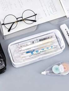 Summer Transparent Pencil Case Set, Transparent Pencil Box With Zipper PVC Waterproof Makeup Storage Bag, Perfect For Summer, Back To School, Teacher's Day, Graduation, Birthday, Hall - Multicolor - View 7