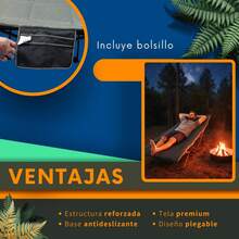 Catre Plegable para Acampar 190 cm con Bolsa Transportadora - Negro - Ver 9