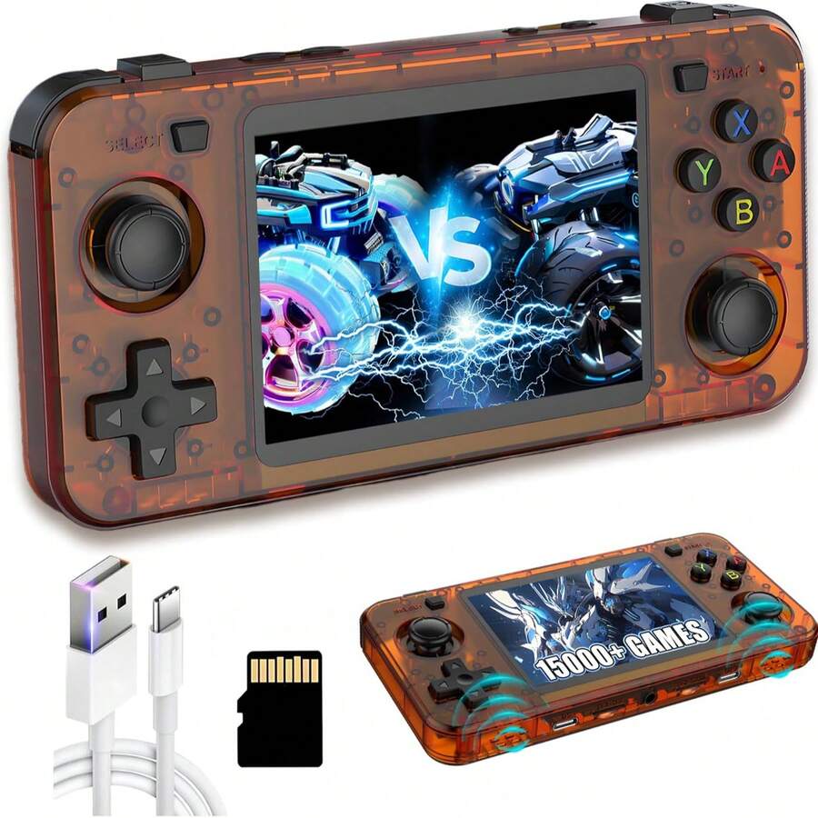 YIYI R36H Retro Handheld Game Console, 20000+ Games 23 Emulators, Dual 8W Speakers, 3000mAh External Battery Compartment, Open Source Linux System, 3.5 Inch IPS Screen Portable Video Game Console, Multi-Color - 64G
