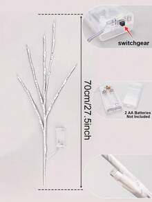 Battery-Powered Glowing Birch Branch Light, 70cm Realistic Tree Branch, Requires 2 AA Batteries, Switchable Battery Box, Suitable For Windowsill, Desktop, Christmas Autumn Winter Indoor Atmosphere, Vase Floral Arrangement, Home Holiday Decorative Lights - Birch Branch Lamp - View 4