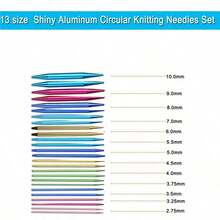 Interchangeable Circular Knitting Needle Set With Storage Case - 13 Sizes Double-Ended Aluminum Needles, Color-Coded And Labeled, Ergonomic Grip, Lightweight And Durable, Suitable For Knitting, Crochet, Weaving - Perfect For Beginners And Experienced Users - Knit Set - View 6