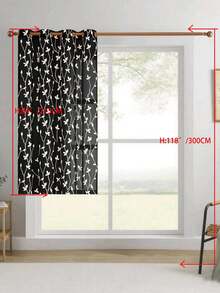 1pc/2pcs Premium Boho Style Embroidered Sheer Curtains For Living Room & Bedroom, Minimalist Line Art Voile Drapes, Fade Resistant Soft Light Blocking Breathable Home Decor, Easy To Install And Maintain - Black - View 21