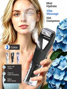 TOUCHBeauty Multifunctional Facial Skincare Beauty Device | Nano Mist Hydration Spray, Constant Temperature Warm Compress To Open Pores, Metal Roller Vibration For Enhanced Absorption, Type-C Charging With Auto Shut-Off, Portable Beauty Tool, 1200mAh - Multicolor - View 10