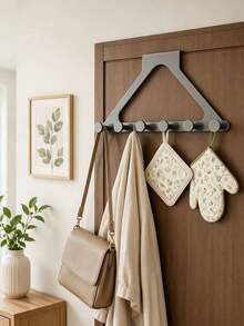 2pcs Upgraded Triangle Door Hooks, Over-The-Door Coat Rack, No-Drill Storage Shelf, Hanging Clothes Rack, Made Of Thickened ABS Plastic Material, 3 Colors Available, Suitable For Hanging Clothes, Bags, Keys, Hats, Bedroom, Bathroom, Kitchen And Closet, Wardrobe Storage Rack, Decorative Storage, Decorative Hanging, Home Decor, Dorm Storage, Storage, Halloween, Christmas, Housewarming Gift - Multiple Styles - View 4