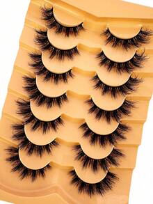 Pestañas postizas rizadas voluminosas para maquillaje básico - Negro - Ver 6