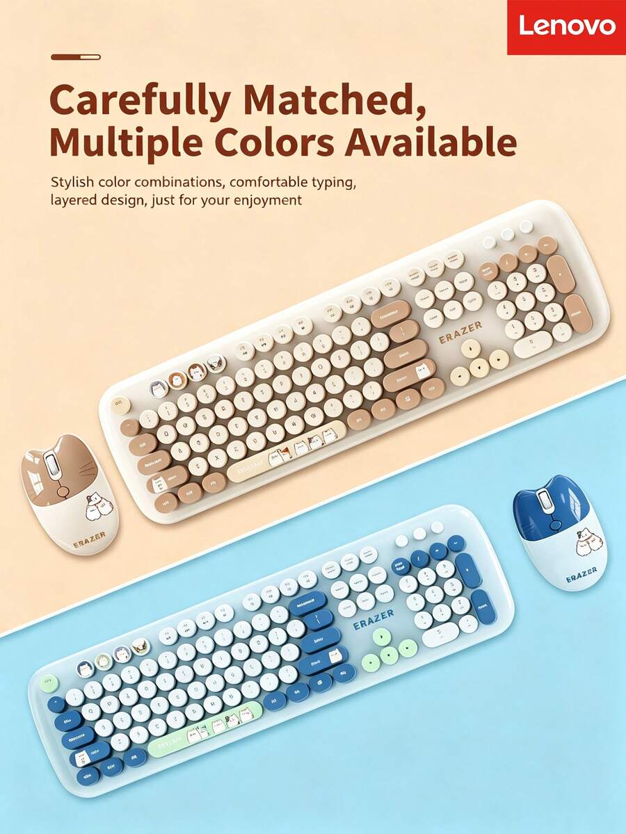 Lenovo Wireless Keyboard And Mouse Combo, 2.4G, Stable Wireless Connection, Quiet Keys, 3-Level Adjustable DPI, Desktop And Laptop Office And Home Peripheral - View 1