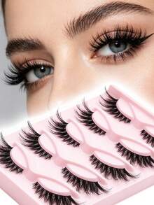 3/5 Pairs Cat Eye False Eyelashes, Fluffy Wispy Dramatic Long Tail Strip Lashes, Reusable Fake Eyelashes For Party Stage Daily Eye Makeup - Multicolor - View 2