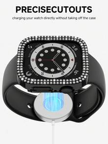 8PCS Rhinestone Watch Protective Case, Compatible With Apple Watch Case Models 40mm 41mm 42mm 44mm 45mm 46mm 49mm, Fashionable Luxury Sparkling Rhinestone Inlay, Hard PC Hollow Watch Case, Compatible With Apple Watch Series Ultra/SE/12/11/10/9/8/7/6/5/4, Compatible With Apple Watch Women's Smart Watch Case. Easy To Wear, Sensitive Touch - Multi-color 5 - View 8