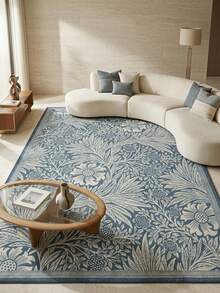 1pc Vintage Southeast Asian Style American Luxury French Aesthetic Simple Floral Print - Soft Faux Cashmere Area Rug, Bathroom, Kitchen, Entrance, Hallway, Bedside, Living Room, Bedroom, All-Season Machine Washable Floor Mat, Home Decor - Multicolor - View 2
