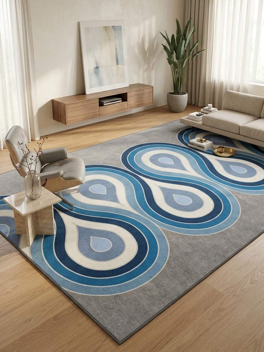1pc Vintage Southeast Asian Style American Luxury French Aesthetic Simple Floral Print - Soft Faux Cashmere Area Rug, Bathroom, Kitchen, Entryway, Hallway, Bedside, Living Room, Bedroom, All Season Machine Washable Mat, Home Decor - Multicolor - View 1