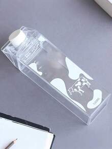 1 pieza Taza de vidrio de leche transparente cuadrada, diseño minimalista y elegante para bebidas - Vaca - Ver 2
