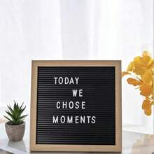 1pc Creative Felt Letter Board Square Oak Wood Message Board, Wall-Mounted Tripod Letter, Suitable For Birthday, Housewarming Gift, Party, Home Decor - 1PC - View 4