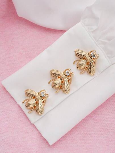 1/2/4 piezas Opcional Conjunto de Clips con Patrón de Abeja, Botones Decorativos de Moda para Abrigo de Cárdigan