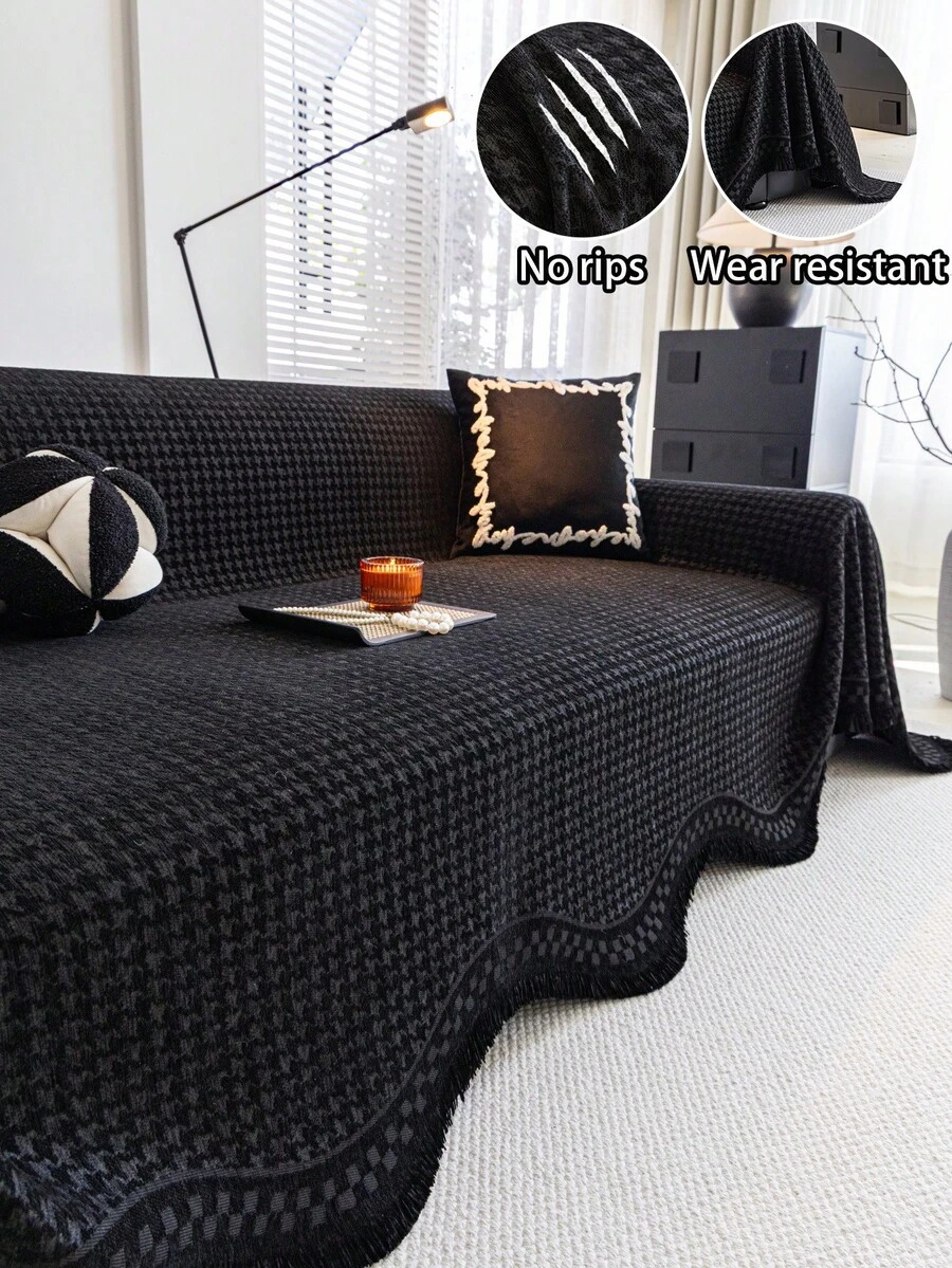 ZXZGM 1件装高密度雪尼尔沙发毯，纯色加厚沙发套，四季皆宜，宠物友好，奢华时尚，装饰性沙发保护套，适用于1-4人沙发、L型沙发，适合客厅、卧室、书房、办公室、俱乐部、派对等场所。