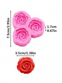 1pc Silicone Rose Flower Mold, Suitable For Polymer Clay Bouquet Casting, DIY Earring Pendant Making, Flower Resin Jewelry Accessories Clay Handmade Craft Mold - Rose - View 12
