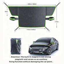 Car Front Windshield Snow Cover Sunshade, Winter Anti-Freeze Anti-Ice Cover With Night Reflective Warning Strip, Foldable Full Coverage Heat Insulation Accessory, Suitable For Sedan SUV, Christmas Holiday All-Weather Car Interior Privacy Protection - Multiple Styles - View 6