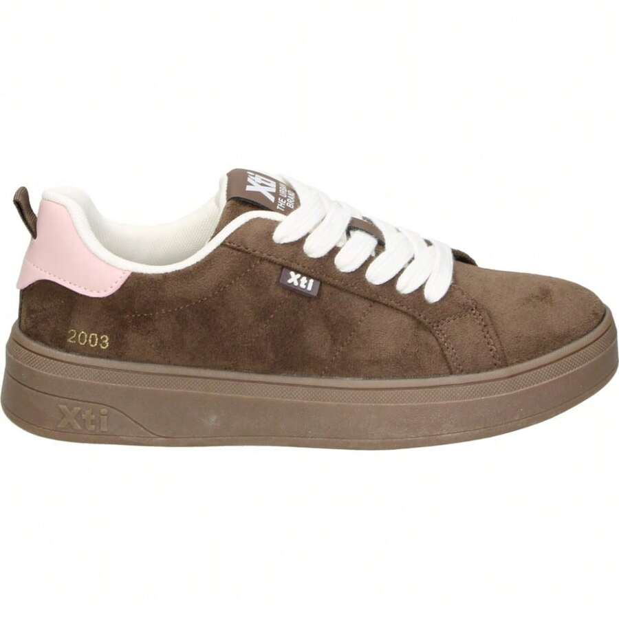 XTI Women Wedge Sneakers - Brown - View 1