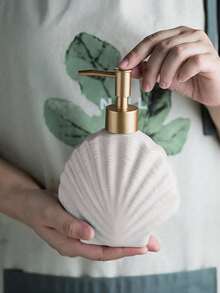 1pc Premium Minimalist Luxury Bathroom Ceramic Lotion/Shower Gel/Shampoo Dispenser Bottle - Multi-color - Style Random - View 3