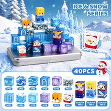 40Pcs Princess Knight Ice Castle Magnetic Building Blocks Set With Storage Box, Magnetic Game, Educational Toy For Girls Ages 3 And Up-STEM And Sensory Gift, Birthday Gift, Back-To-School Gift, Christmas Decoration Gift - Multicolor - View 8
