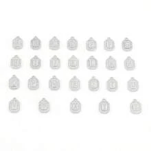1pc Fashion Silvery Block Initial Pendant Beaded Bracelets For Men - White - View 4